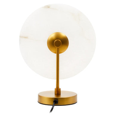 White Marble and Gold Table Lamp