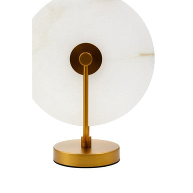 White Marble and Gold Table Lamp