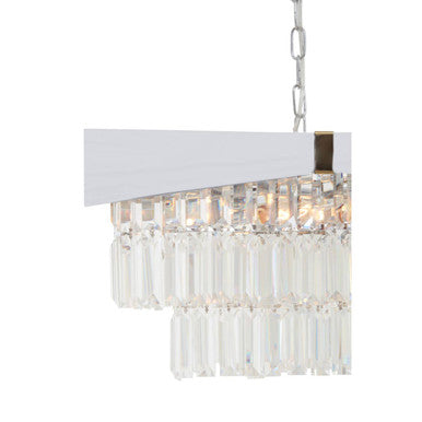 Six Bulb Chrome Chandelier