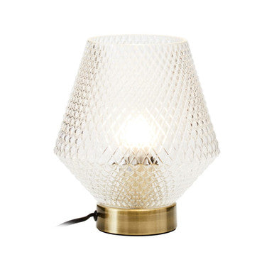 Clear Glass Table Lamp with Gold Base