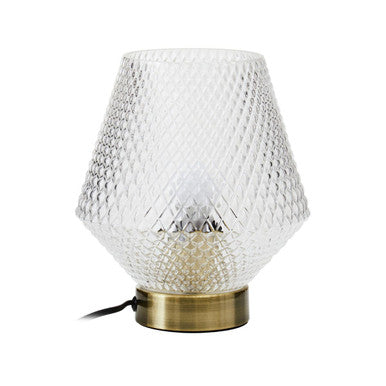 Clear Glass Table Lamp with Gold Base