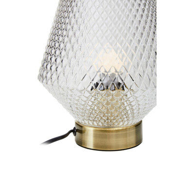 Clear Glass Table Lamp with Gold Base