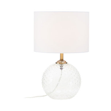Clear Glass Table Lamp with Gold Stem