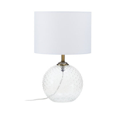Clear Glass Table Lamp with Gold Stem