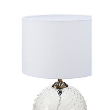 Clear Glass Table Lamp with Gold Stem