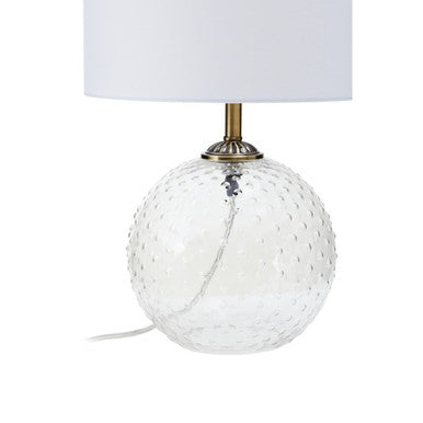 Clear Glass Table Lamp with Gold Stem