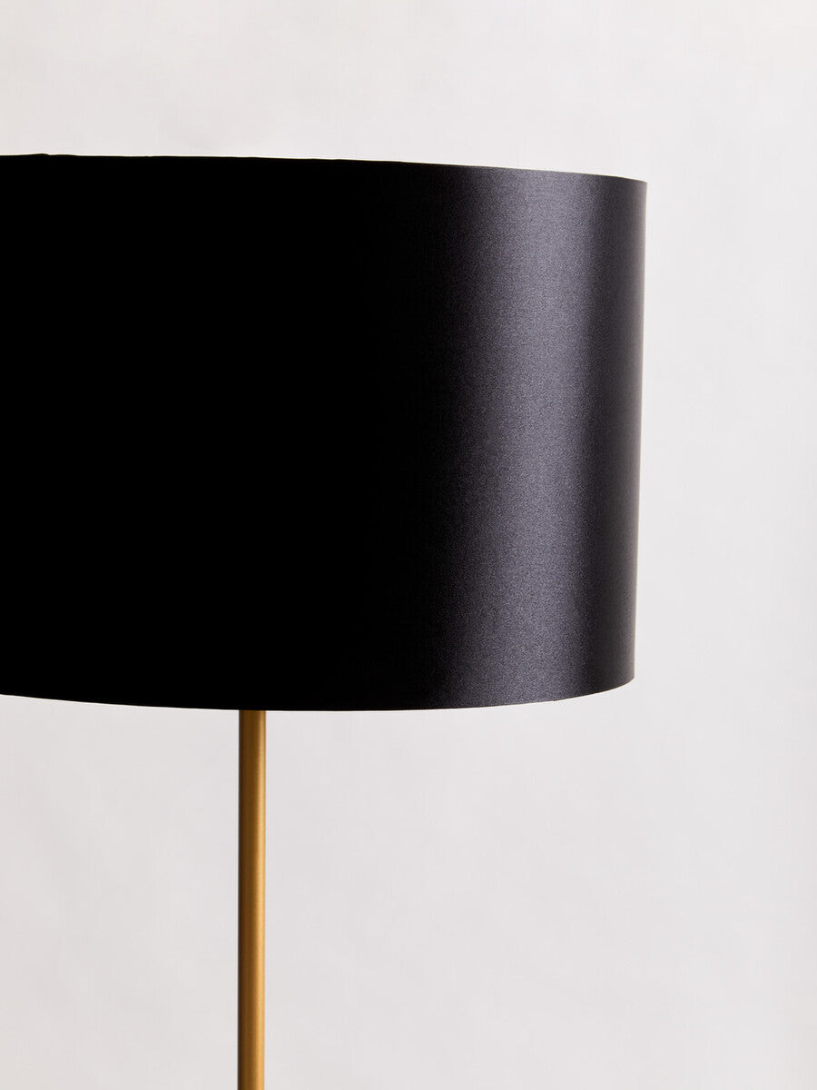 Black Table Lamp with Gold Stem and Marble Base