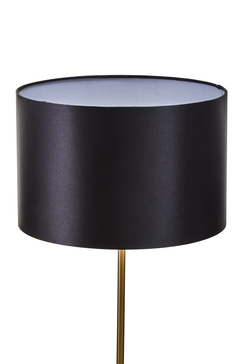 Black Table Lamp with Gold Stem and Marble Base