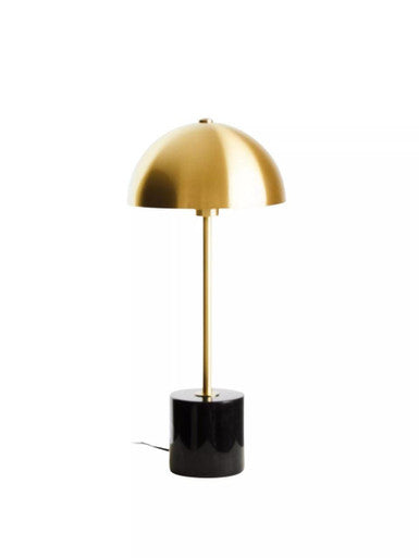 Brushed Brass Table Lamp with Black Marble Base