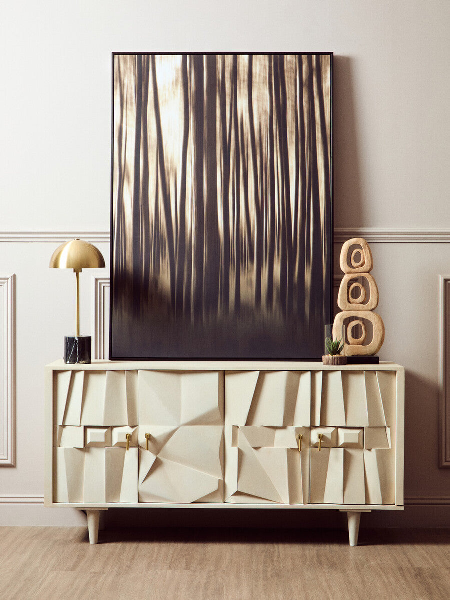 Brushed Brass Table Lamp with Black Marble Base
