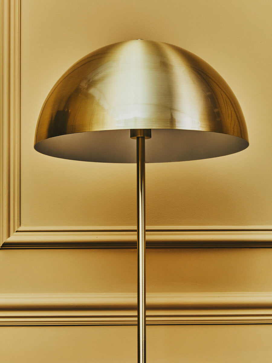Brushed Brass Table Lamp with Black Marble Base