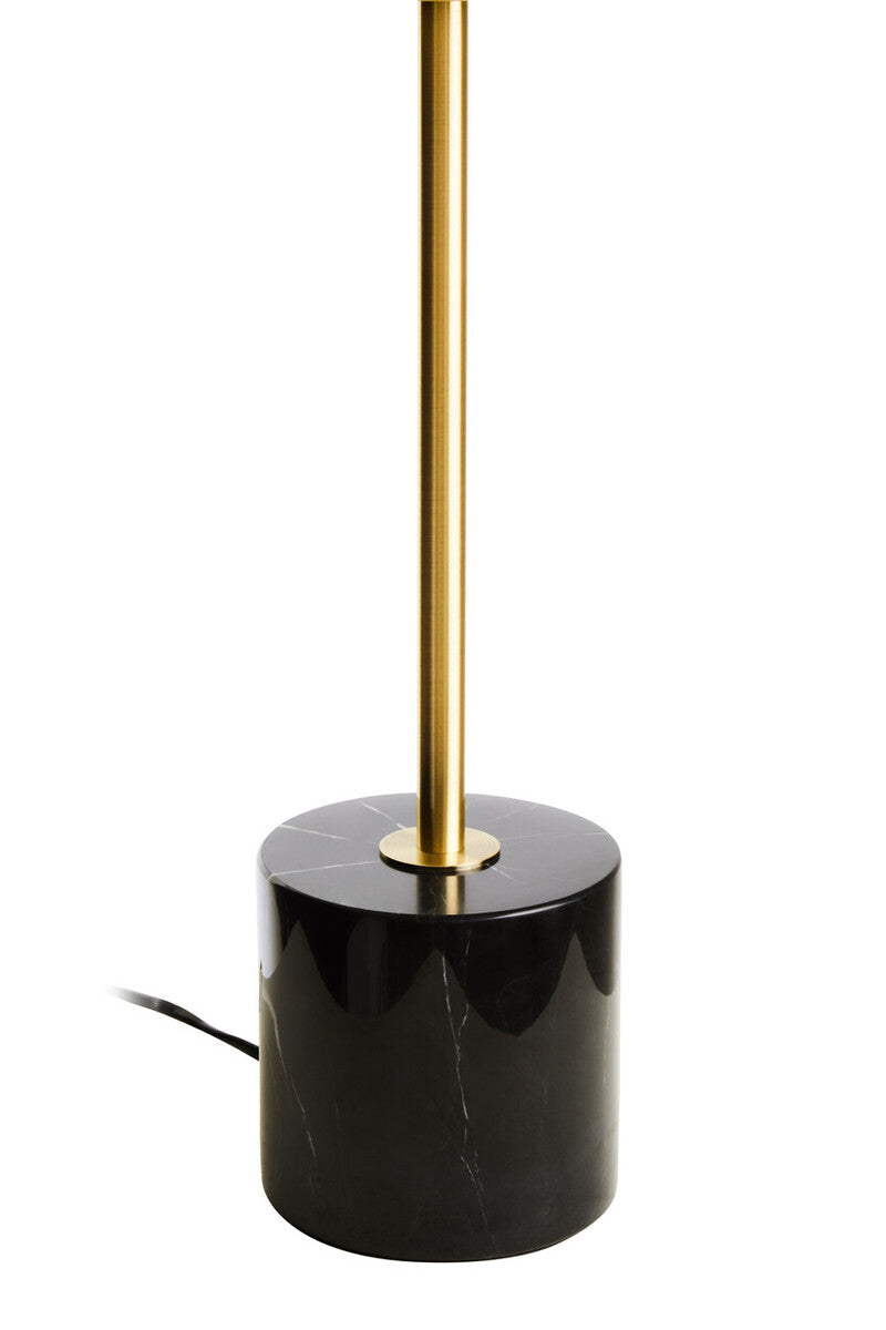 Brushed Brass Table Lamp with Black Marble Base