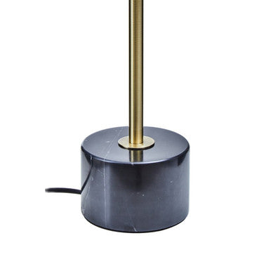 Brushed Brass Table Lamp with Black Marble Base