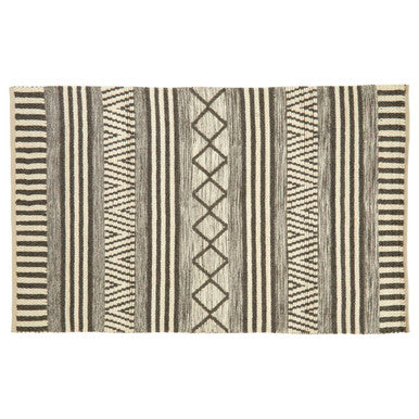 Large Geometric Rug in Grey and Ivory