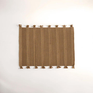 Small Striped Rug in Natural Hemp