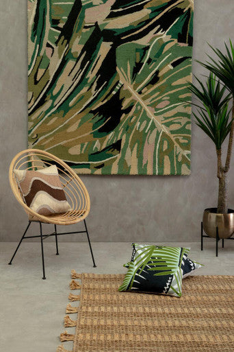 Small Striped Rug in Natural Hemp
