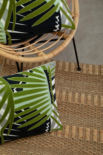 Small Striped Rug in Natural Hemp
