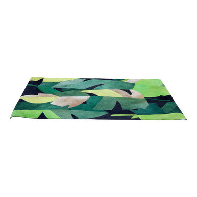 Large Botanical Hair on Leather Rug