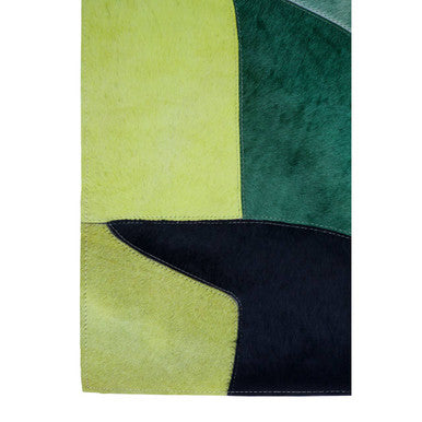 Large Botanical Hair on Leather Rug