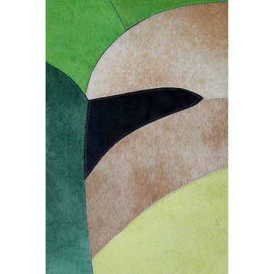 Large Botanical Hair on Leather Rug
