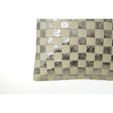 Kensington Square Ivory and Silver Check Cushion
