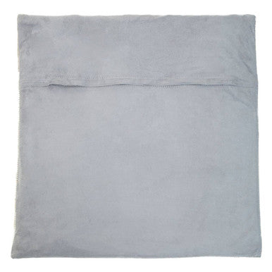 Grey Hair on Leather Patchwork Cushion