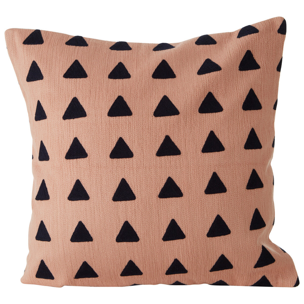 Pink and Navy Square Embroidered Cushion