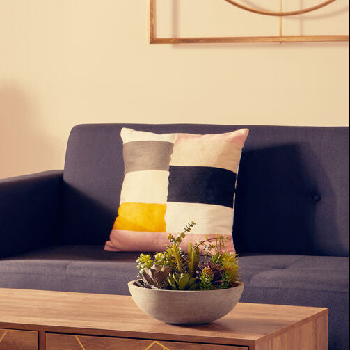Patch Design Cushion with Colour Block Panels