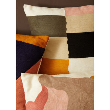 Patch Design Cushion with Colour Block Panels