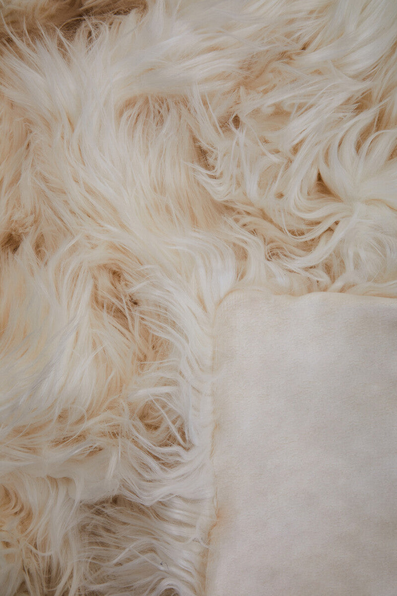 Cream Fur Throw Blanket