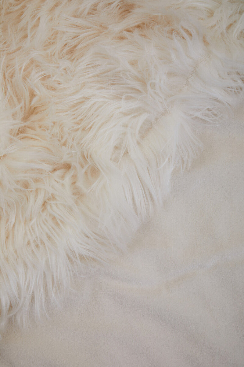 Cream Fur Throw Blanket