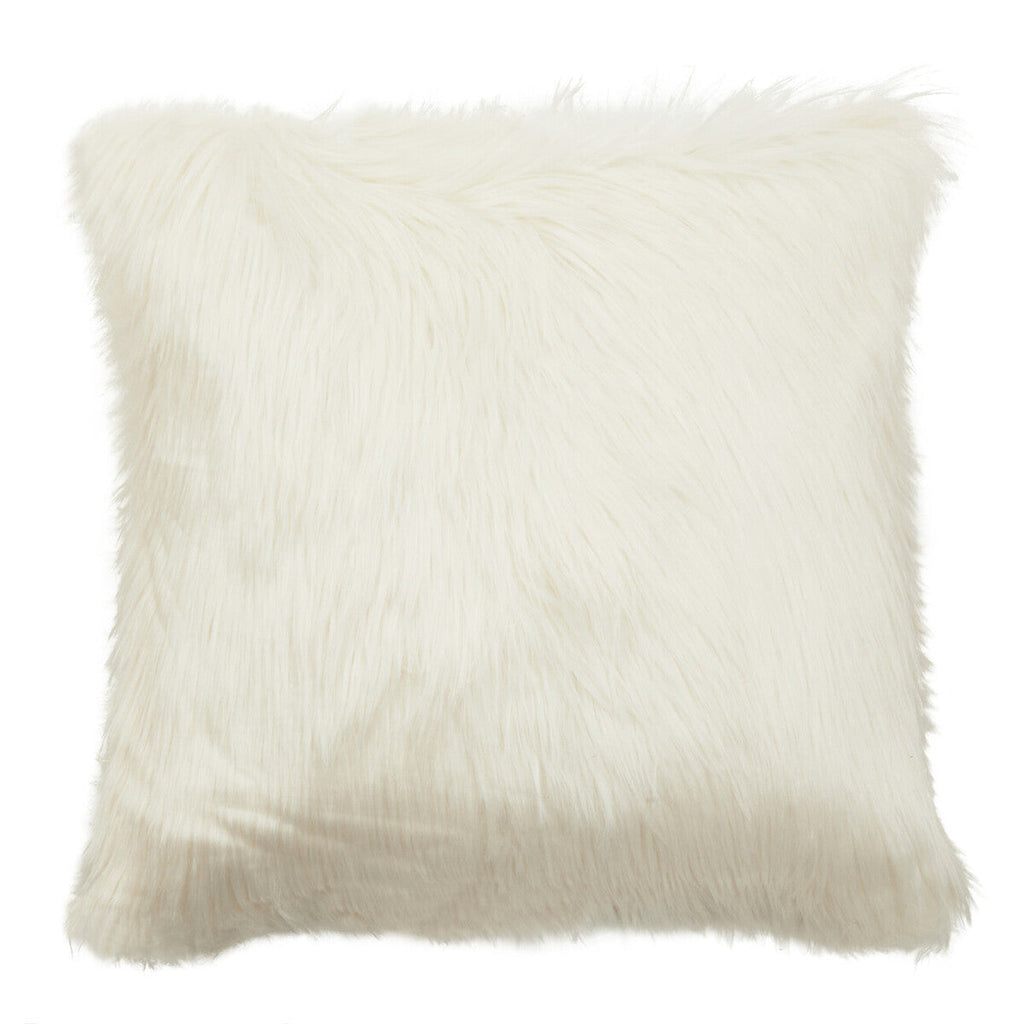 Cream Square Fur Cushion