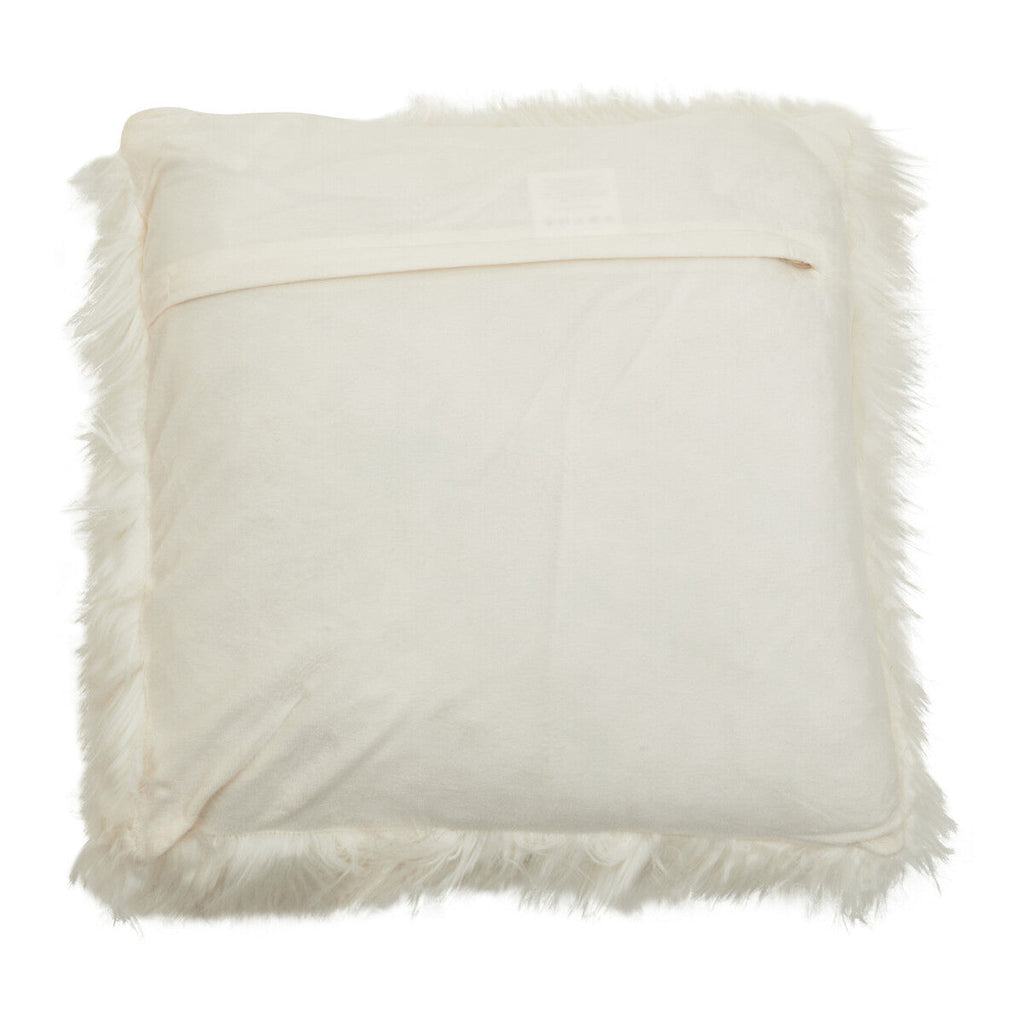 Cream Square Fur Cushion