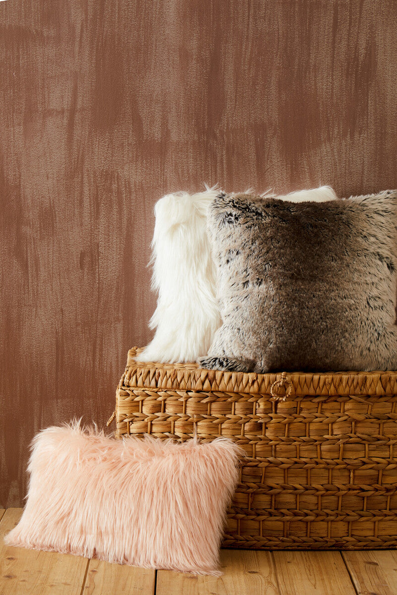 Cream Square Fur Cushion