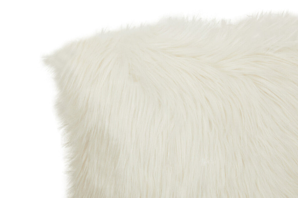 Cream Square Fur Cushion