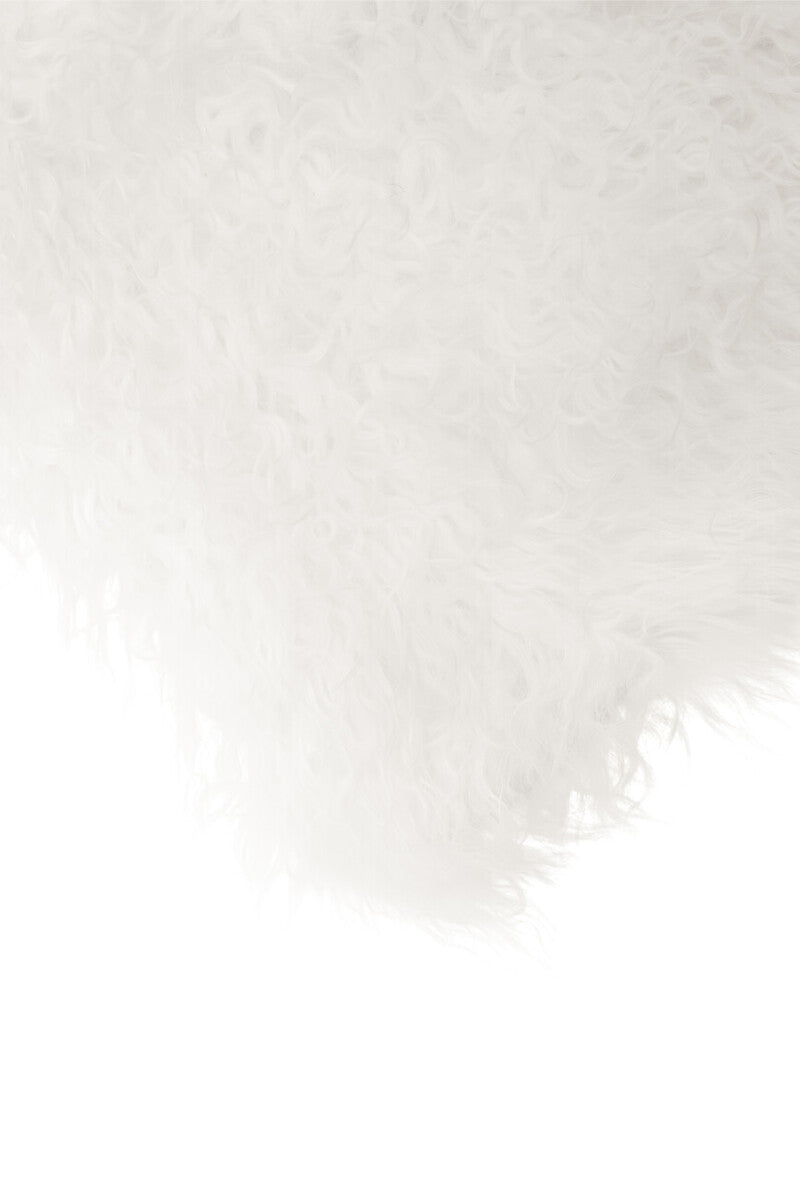Real Mongolian Fur White Square Cushion