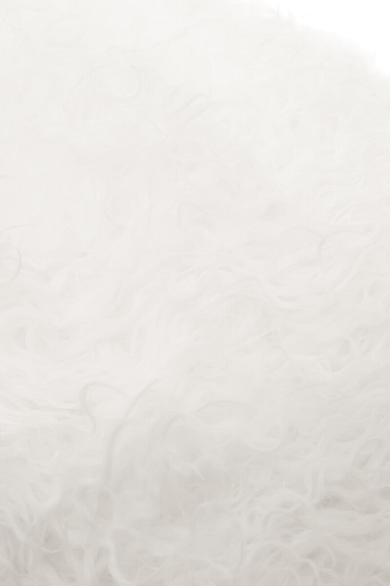 Real Mongolian Fur White Square Cushion