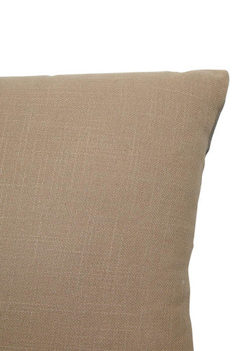 Natural and Grey Cushion with Embroidered Detail