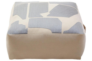 Natural and Grey Square Floor Cushion
