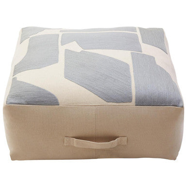 Natural and Grey Square Floor Cushion