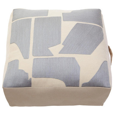 Natural and Grey Square Floor Cushion