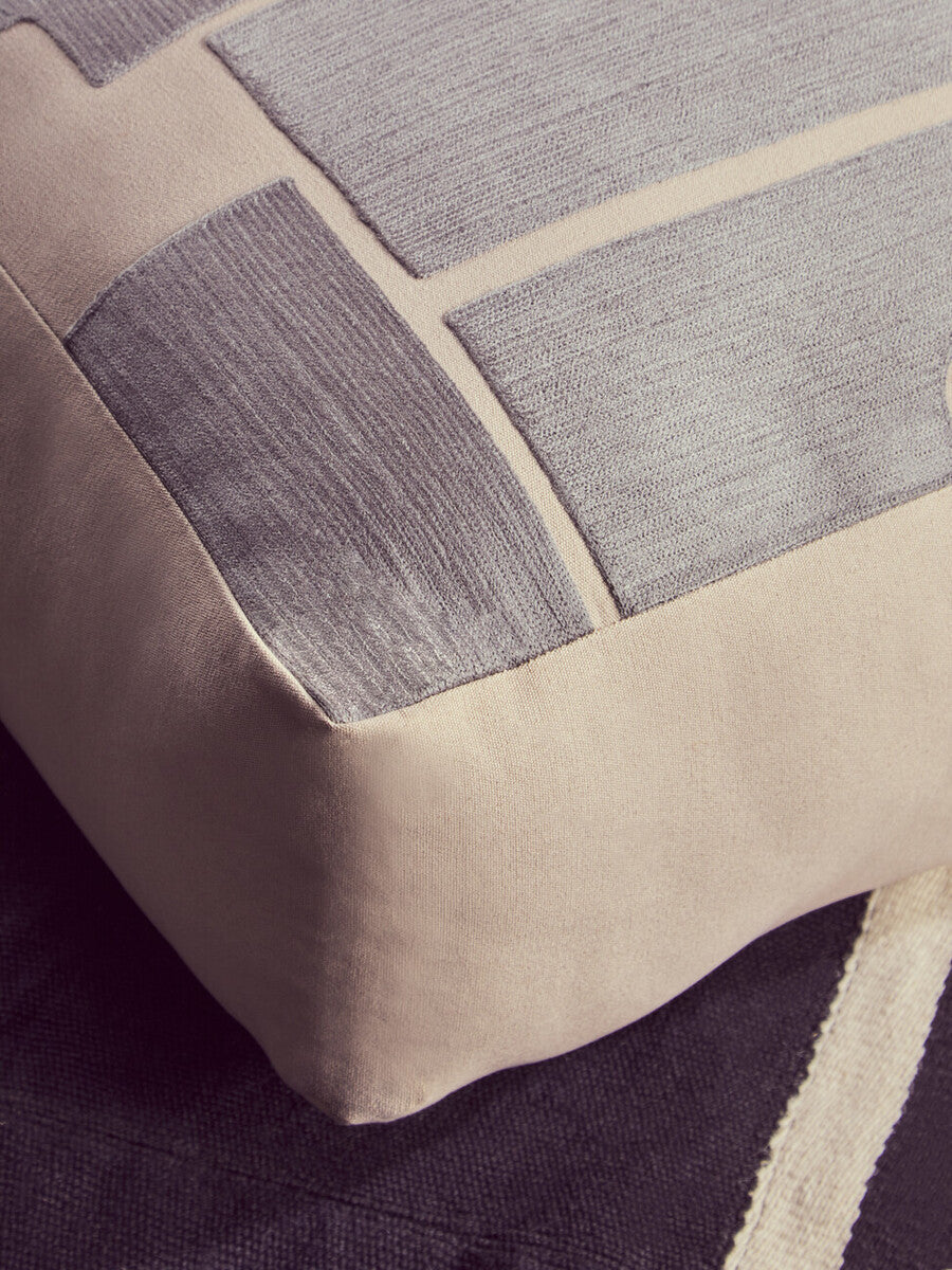 Natural and Grey Square Floor Cushion