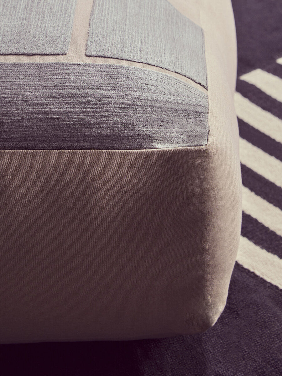Natural and Grey Square Floor Cushion