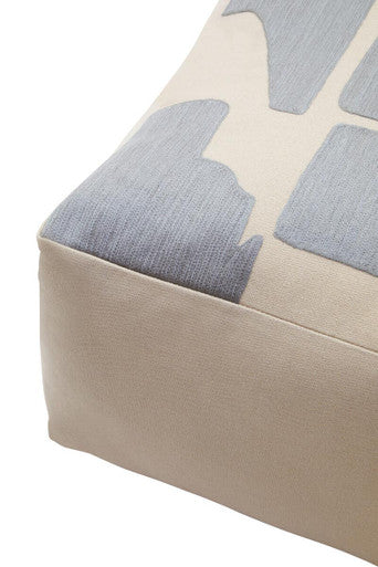 Natural and Grey Square Floor Cushion