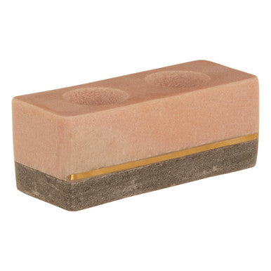 Kira Tealight Holder in Pink and Grey Marble