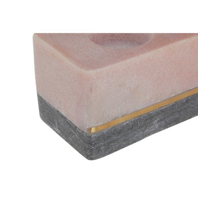 Kira Tealight Holder in Pink and Grey Marble
