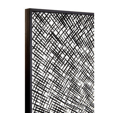 Wood Carving Circle Wall Art in Blue and Silver