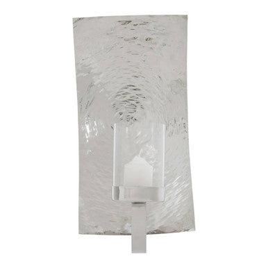 Small Wall Sconce with Hammered Silver Finish