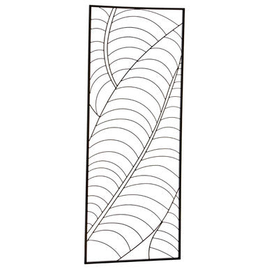 Small Black Metal Frame Leaf Design Wall Art