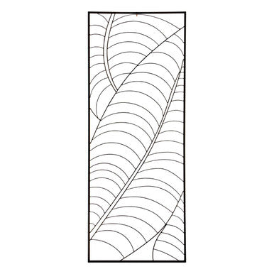 Small Black Metal Frame Leaf Design Wall Art